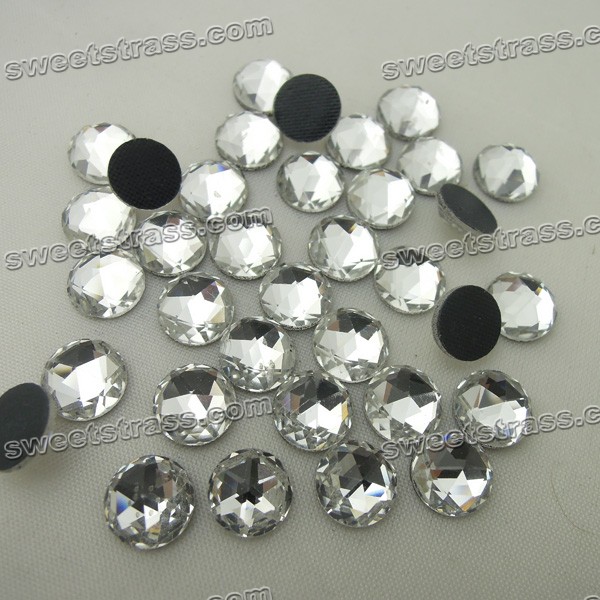 Crystal Faceted Round Shaped Rhinestones Flats