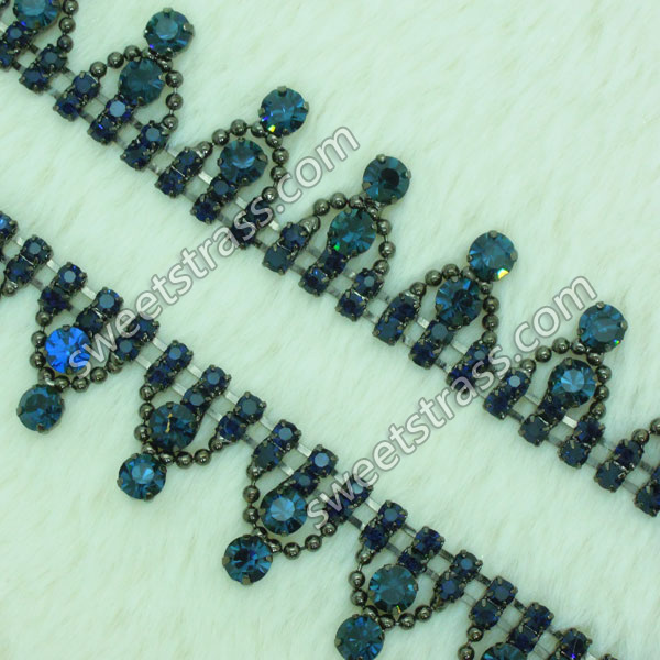 <b>Shoes Blue Strass Rhinestone Chain Trim Jewelry Wholesale</b>