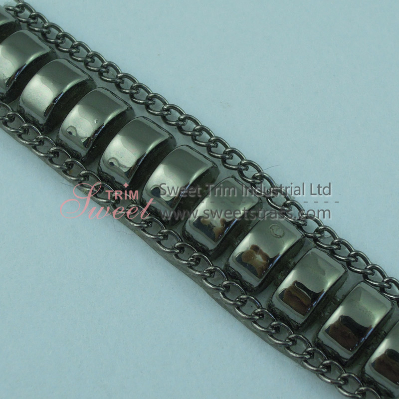 Iron On Aluminum Chain And Steamed Buns Banding Trim Wholesale