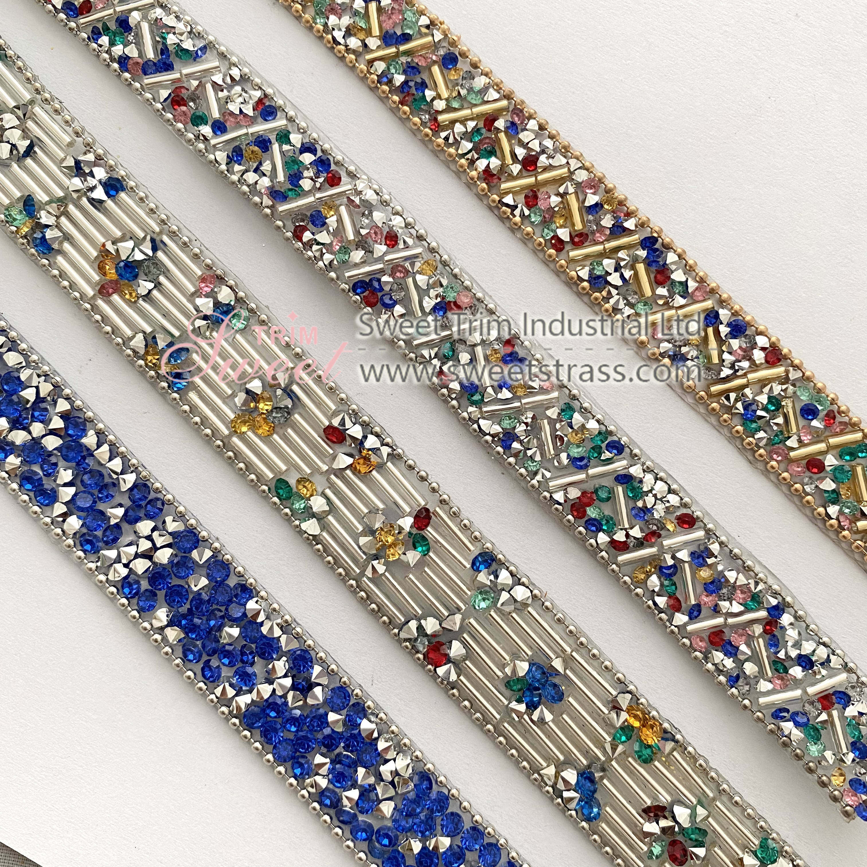 <b>1.7cm Hotfix Rhinestones Trim Glitter Crystal Tape Strass Ribbon With Metal Chain Iron On Garments Sh</b>