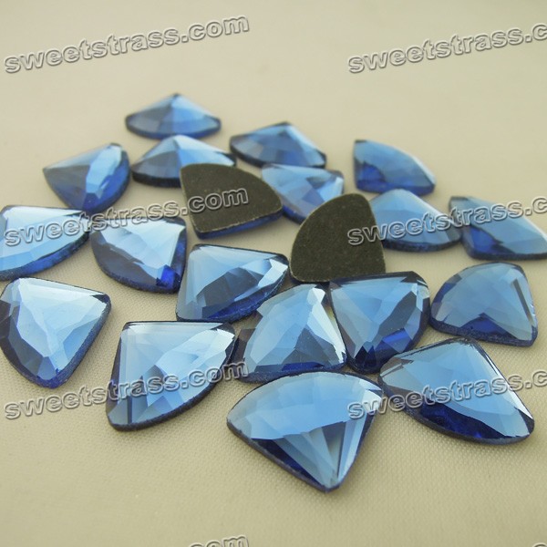 Capri Blue Quarter Shape Flat Back Crystals Wholesale