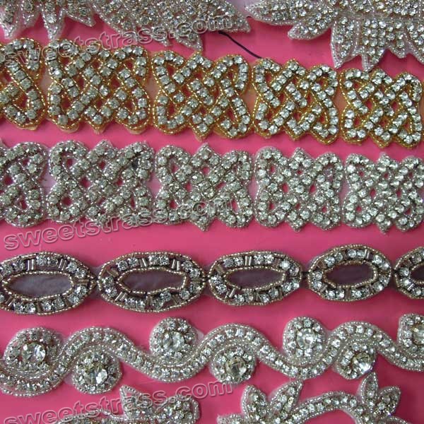 Wholesale Crystal Bead Applique For Dresses