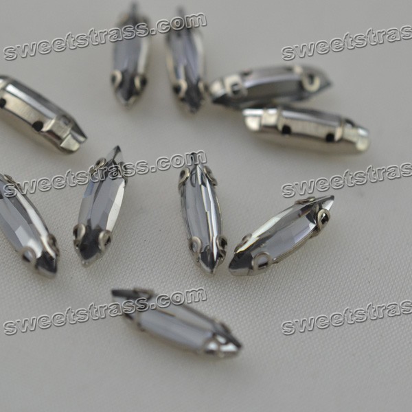 Wholesale Sew On Oval Faceted Rhinestone Jewels In Setting
