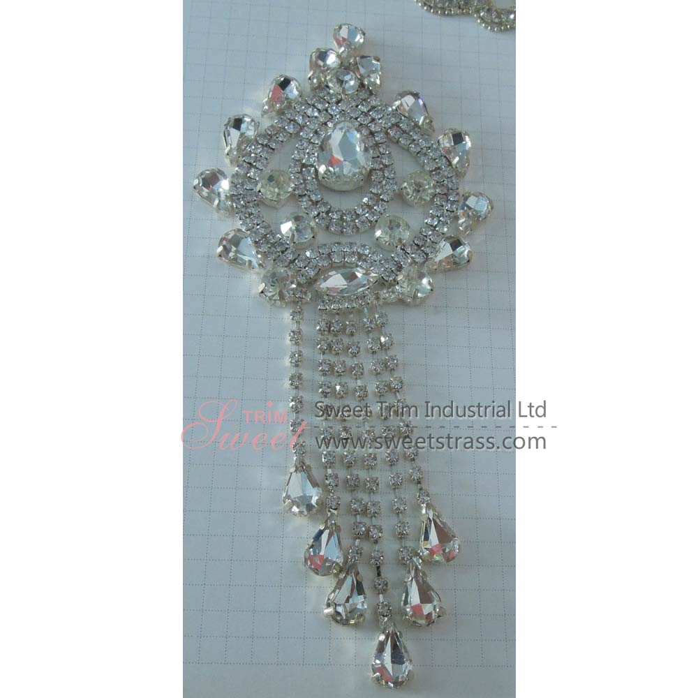 Wholesale Bridal Sew On Crystal Rhinestone Appliques Trimming