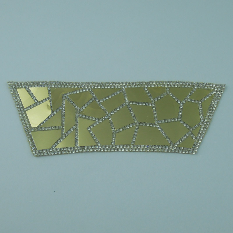 Shoes Accessory Hot Fix Crystal Rhinestone Gold Sequins Patch Wholesale