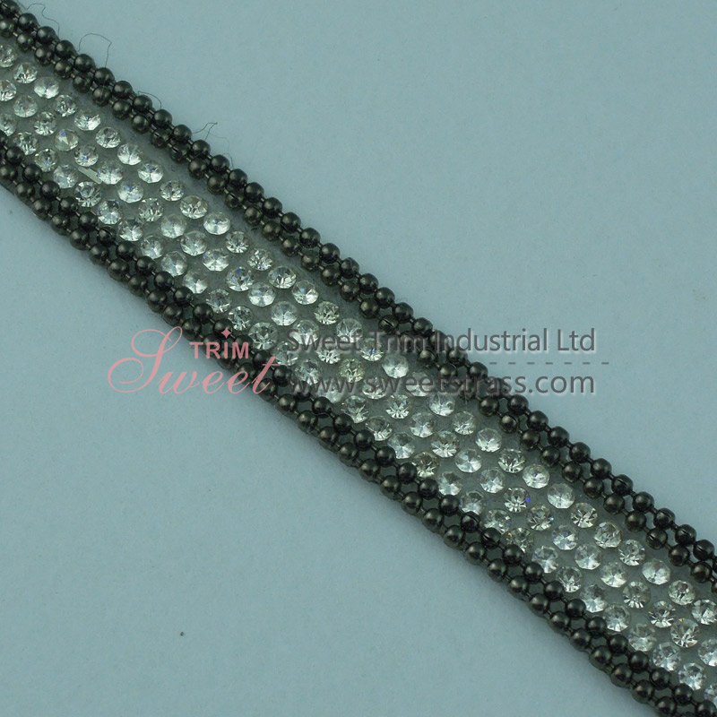 Hot Fix Chain And Crystal Rhinestone Strip Roll Wholesale