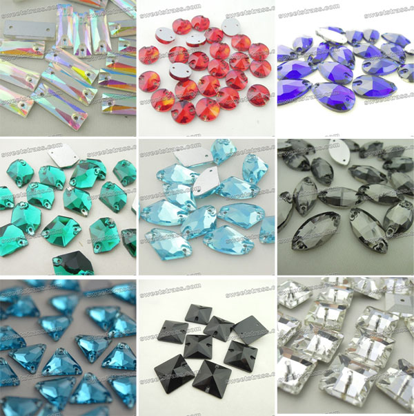 Wholesale Flatback Sew On Rhinestones For Dresses - Rectangle Crystals AB