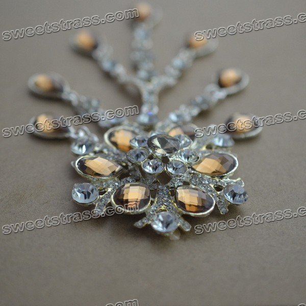 Gold Beaded Rhinestone Applique