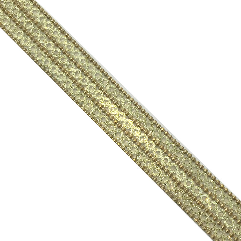 Factory wholesale 1.5cm hotfix brass chain and  Sequins trimming