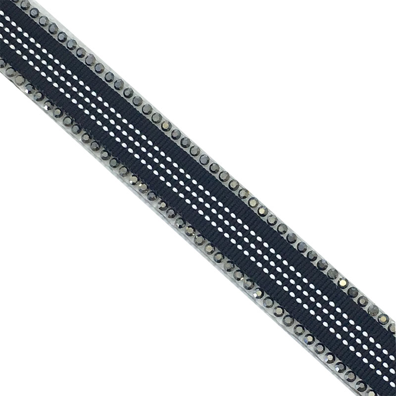 factory direct customize hot fashionable hot lady rhinestone ribbon black crystal strass accessory