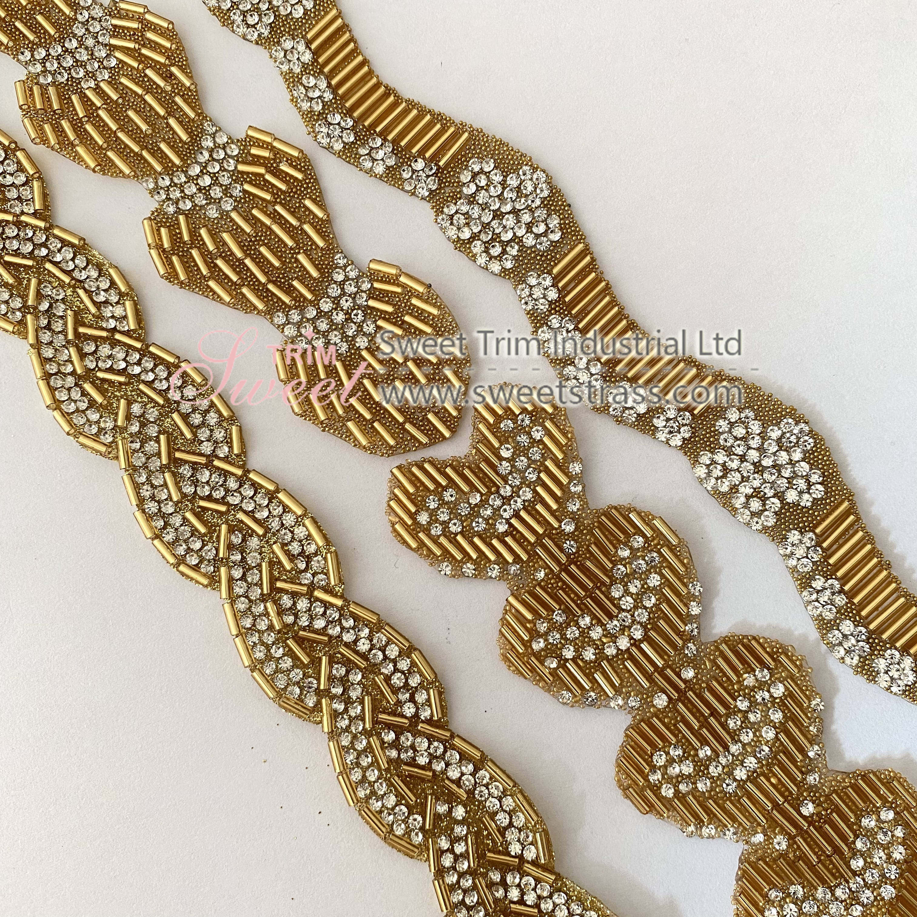 bling bling hotfix rhinestone chain trimming crystal mesh banding for clothes decoration