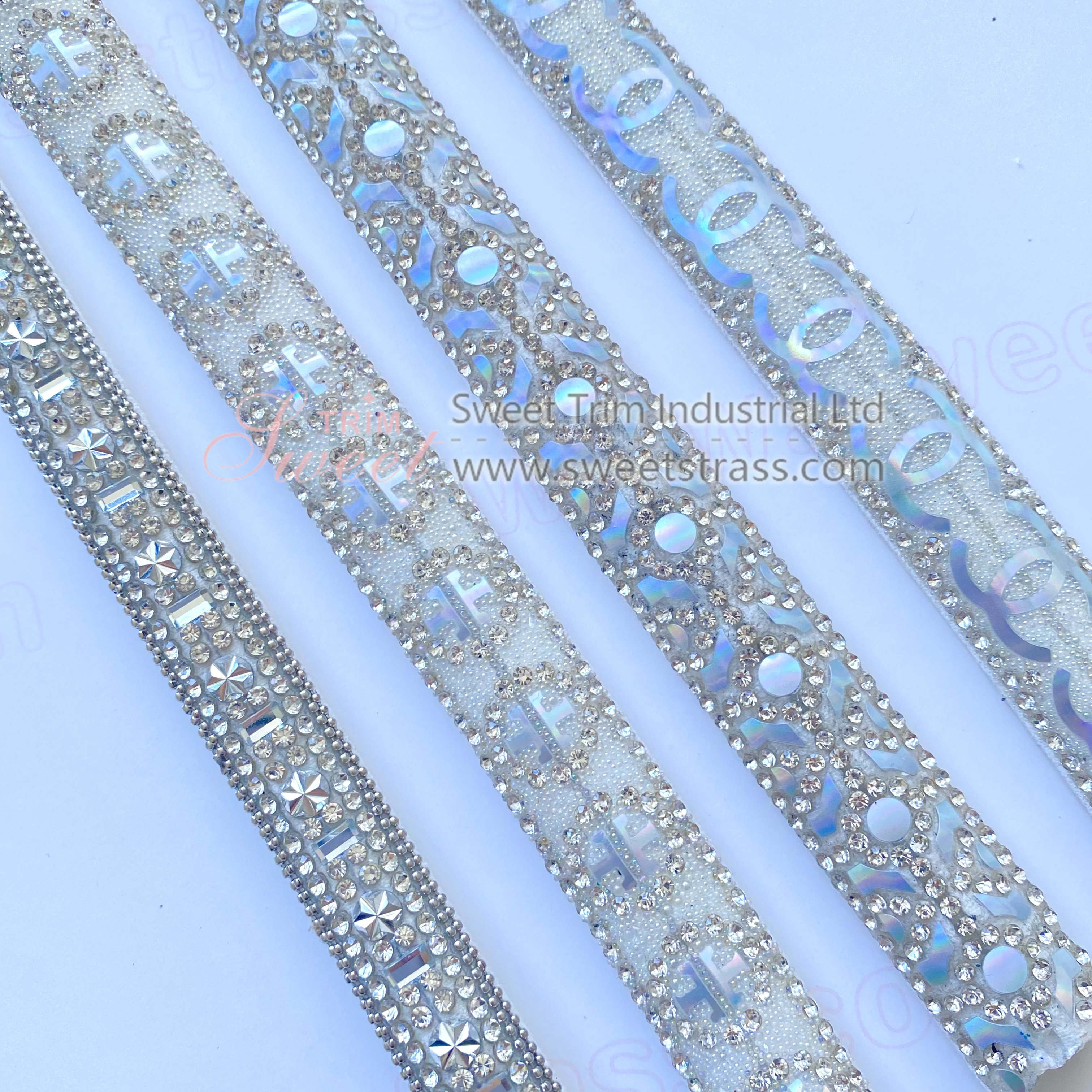Direct Selling Hot-Fix Crystal Rhinestone Tube Hoodie Sweatpants Diamond Rope with metal tips