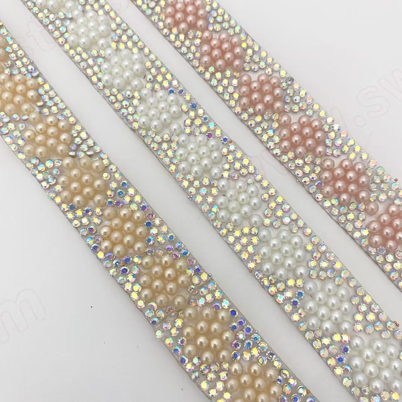 Pearl rhinestone strip high quality rhinestone sheet