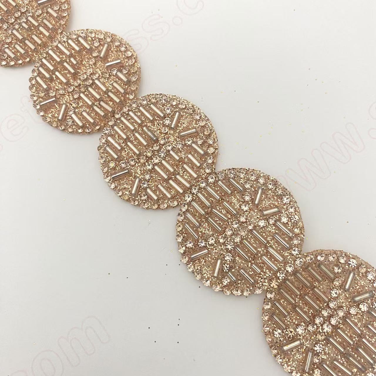 3cm Hot Fix Pearl Rhinestone Trim Iron on Strass Crystal Decoration Self Adhesive Ribbon Tape Roll fo