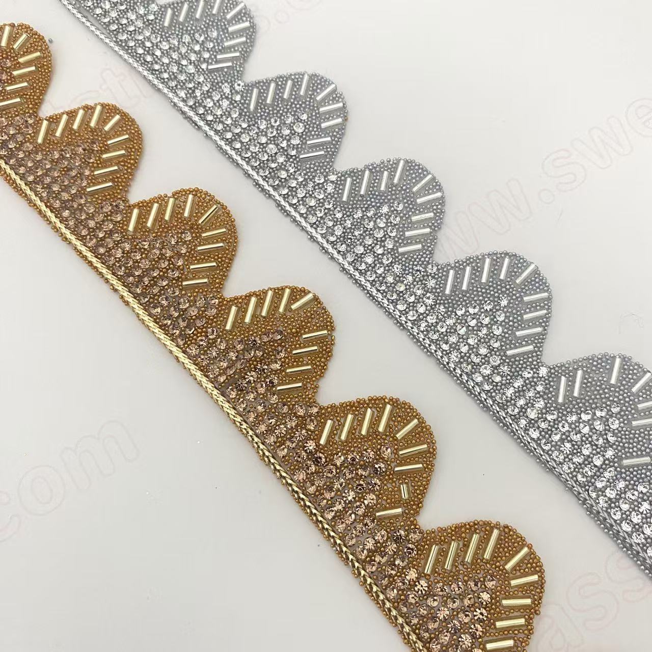 3cm Hot Fix Rhinestone Trim Iron on Strass Crystal Decoration Self Adhesive Ribbon Tape Roll for Clot